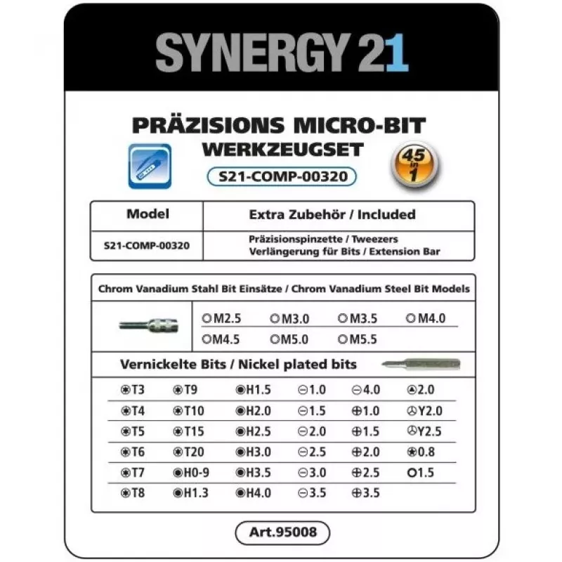 Synergy 21 S21_LiION_Screwdriver mini chave de fendas elétrica sem fios