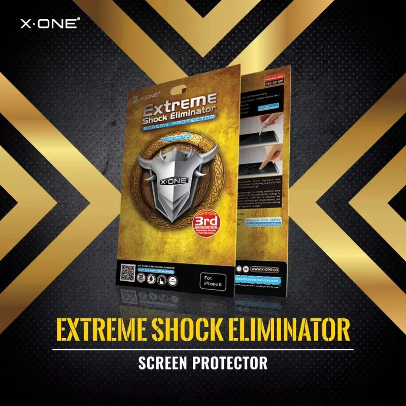 Película de proteção de ecrã X-ONE Extreme Shock Eliminator para iPhone X — preto, resistente a choques, durável
