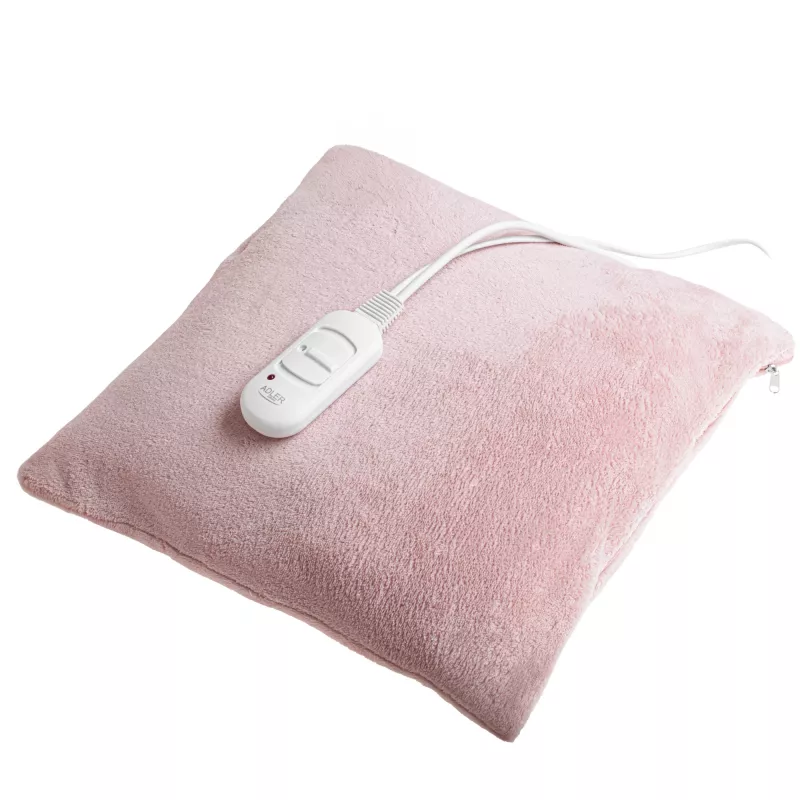Almofada elétrica Adler AD 7444, 80 W, 2 níveis de calor, lavável, comando, rosa
