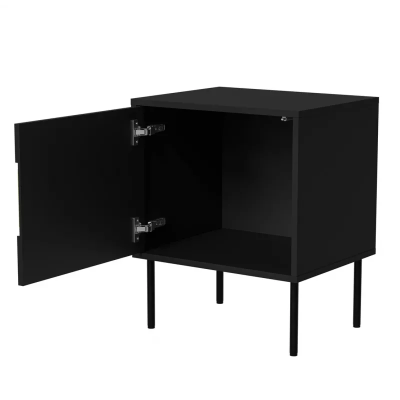 Mesa de cabeceira Cama INSERTO, 2 unid., 50x40x61.5 cm, preto + LED