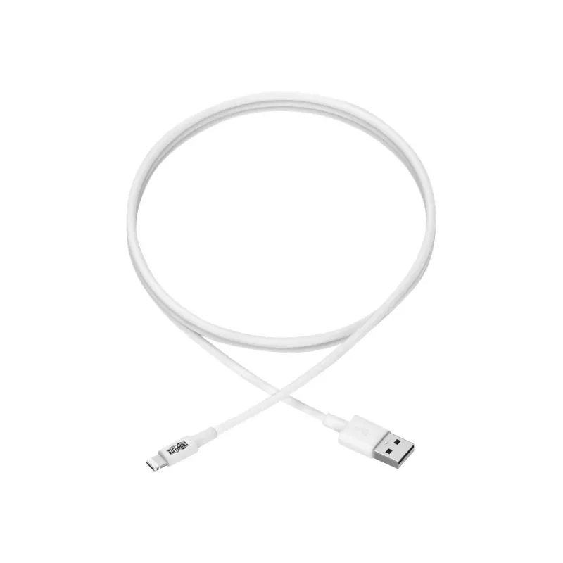 Eaton Tripp Lite Series cabo de sincronização/carregamento USB-A para Lightning (M/M) - certificado MFi, branco, 3 ft. (0,9 m) - cabo de dados/alimentação - USB macho para Lightnin