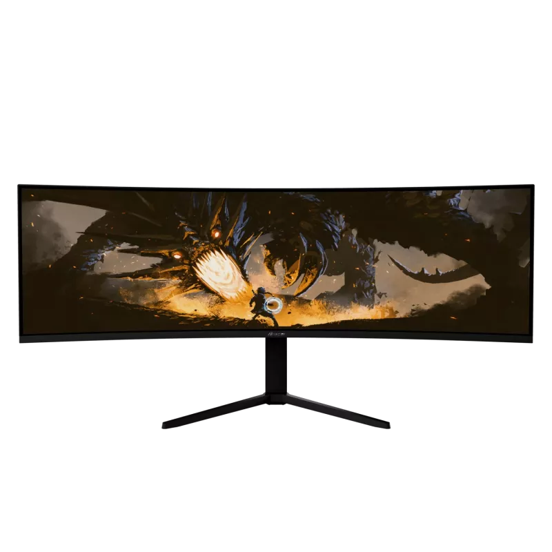 Monitor LED Curvo 49 polegadas Arozzi Nova — 5120 x 1440 Dual QHD, painel VA, 4 ms, hub USB, VESA