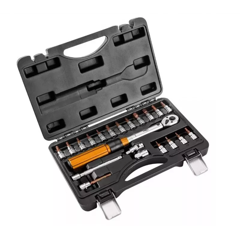 Chave dinamométrica bidirecional Neo Tools 1/4, 5-25NM, conjunto de 21 peças