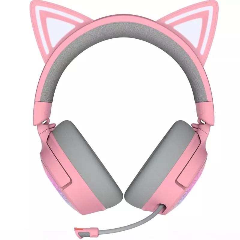 Razer Kraken Kitty V3 Pro - Headset Quartz Com fios e sem fios Arco de cabeça Gaming USB Type-A Bluetooth Rosa