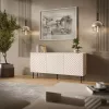 Cama Meble LUCCA 3D cómoda, 165x40x80 cm, caxemira