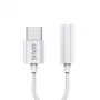Adaptador de áudio USB Type 3.1 C (M) – Jack 3,5mm (F) branco SAVIO AK-51