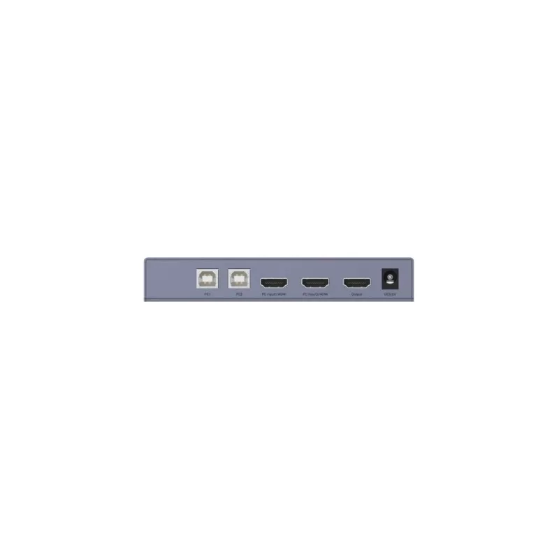 Comutador KVM Unitek V307A USB HDMI 2 portas 4K Ultra HD 3840x2160@60 Hz HDCP 2.2, caixa metálica, cinzento