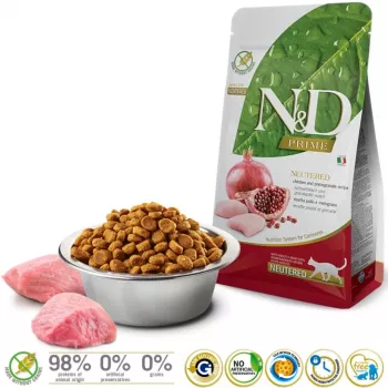 FARMINA N&D Prime Neutered Chicken&Pomegranate Adult - Alimento seco para gatos - 5 kg