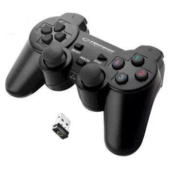 Comando de jogos Esperanza EGG108K preto USB 2.0 gamepad analógico / digital PC, Playstation 3