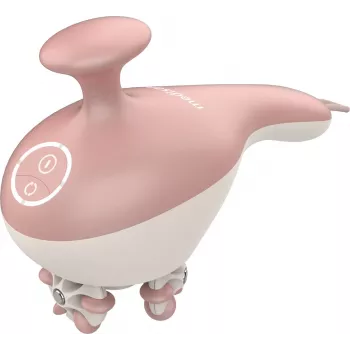 Massageador de mãos Medisana AC 950 — sem fios, Li-Ion, 2 níveis de potência, pegas ergonómicas, 381 g, rosa-ouro/branco