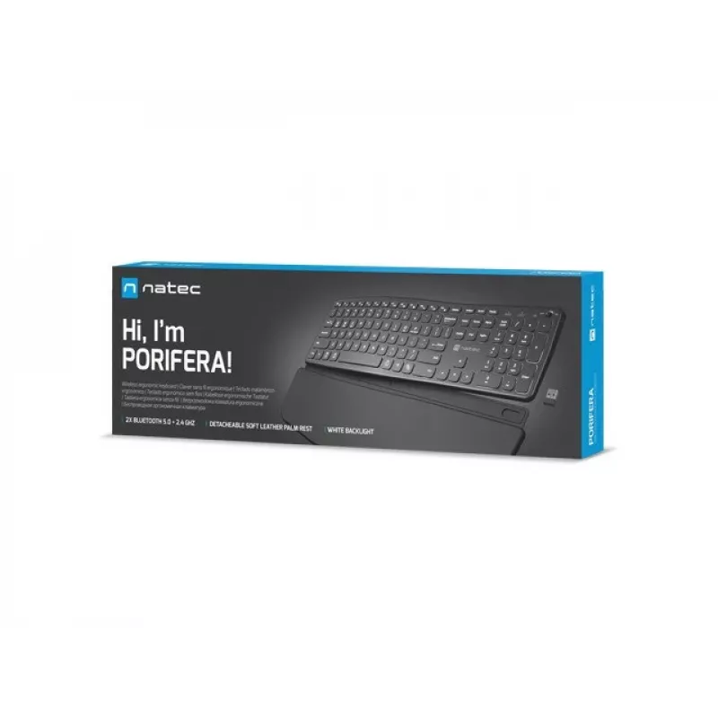 Teclado NATEC PORIFERA Home/Office Bluetooth QWERTY US International preto