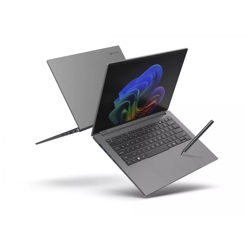 Portátil Acer Swift X 14 AI SFX14-61G — AMD Ryzen AI 9 365 2 GHz, GeForce RTX 5070, 32 GB RAM, 1.024 TB NVMe SSD (2× QLC), 14,5 polegadas dobradiça 180°, Windows 11 Home