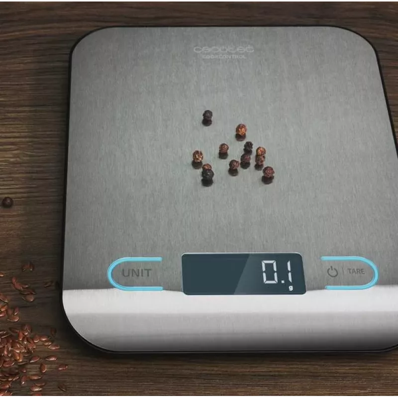 Balança de cozinha Cecotec | CookControl | Capacidade máxima 5 kg | Divisão 1 g | Ecrã LCD