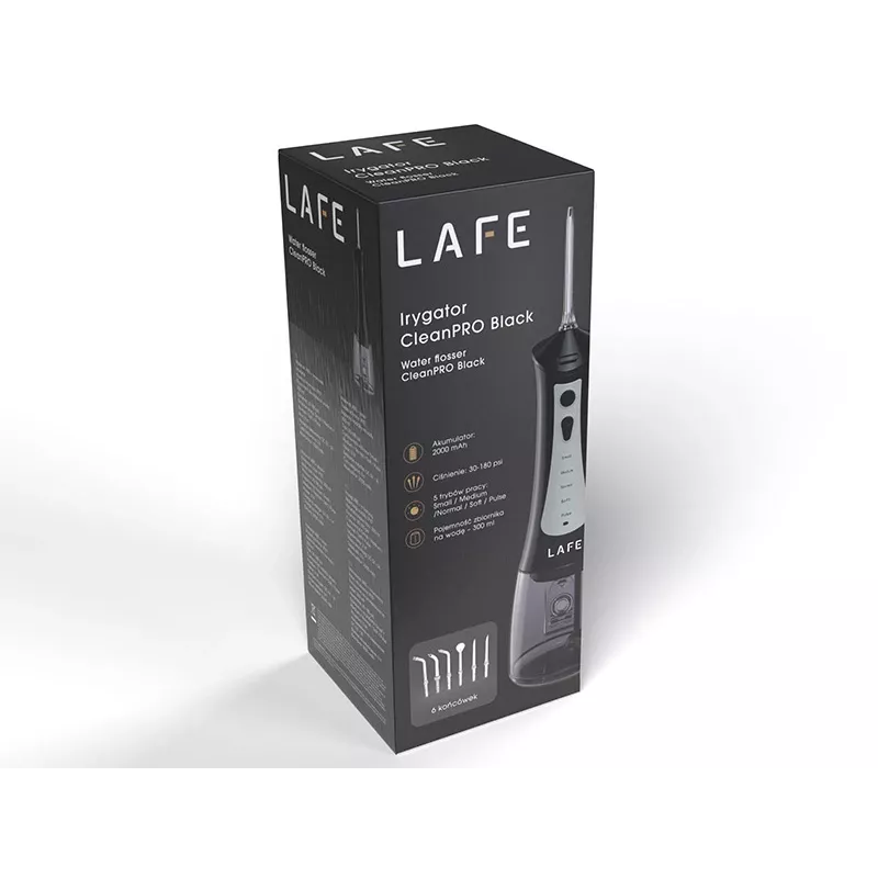 Lafe CleanPRO irrigador oral, 5 modos, 300 ml, preto
