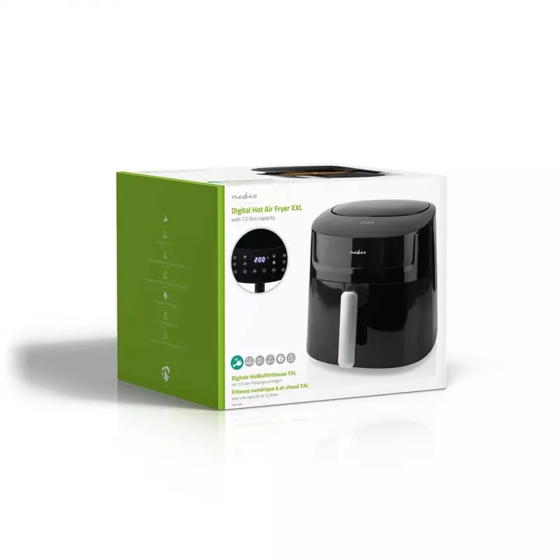 Fritadeira Nedis KAAF170BK Individual 7,2 l Máquina vertical 1800 W Fritadeira de ar quente Preto