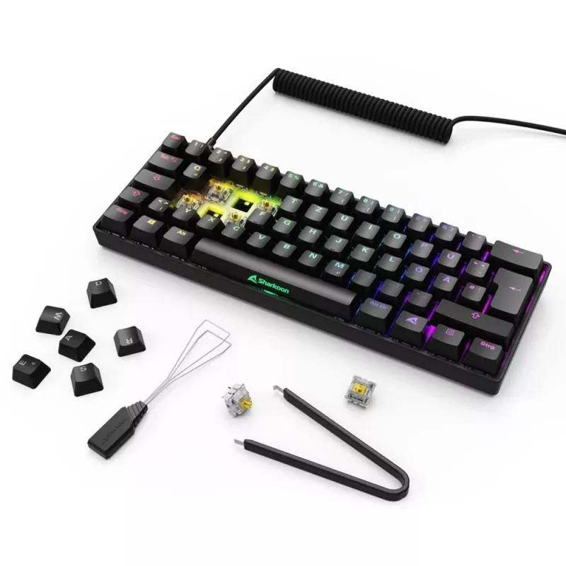 Teclado Sharkoon 100065629 Home USB QWERTZ alemão preto