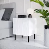 Mesa de cabeceira Cama Meble JUNGLE 53,5×40,5×44 cm branco mate, MDF e aglomerado, pernas pretas, conjunto de 2