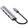 Hub USB-C Unitek H1208B — 1x USB-A 5 Gbit/s, 3x USB-A 2.0, host USB-C, caixa em alumínio, cabo de 0,20 m