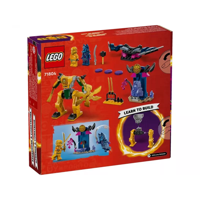 LEGO NINJAGO Arin's Battle Mech Figura de ação Brinquedo ninja para rapazes e raparigas a partir de 4 anos, conjunto Dragons Rising com minifigura Arin e mini-katana