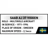 Conjunto de construção Cobi Blocks Saab AJ 37 Viggen 881 peças