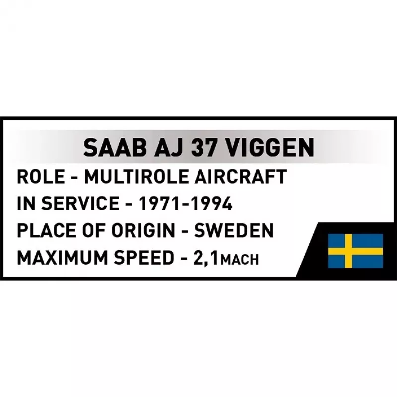 Conjunto de construção Cobi Blocks Saab AJ 37 Viggen 881 peças