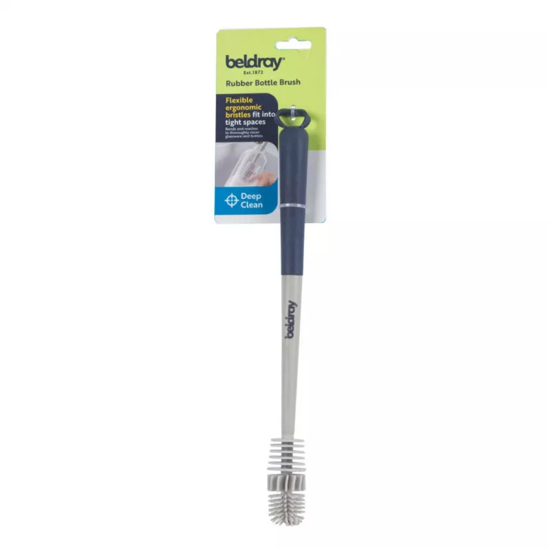 Escova para garrafas Beldray LA032807FEU7 Deep Clean Rubber – escova de limpeza de garrafas com cabeça de borracha