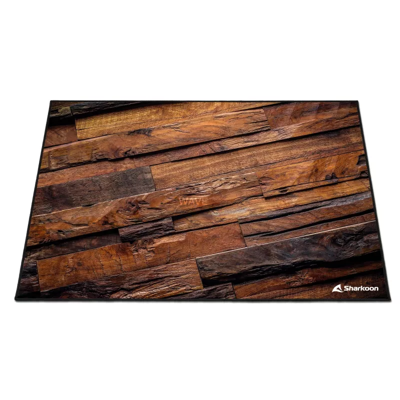 Sharkoon SKILLER SFM12 Wood tapete para cadeira gaming, 140 x 100 cm, castanho