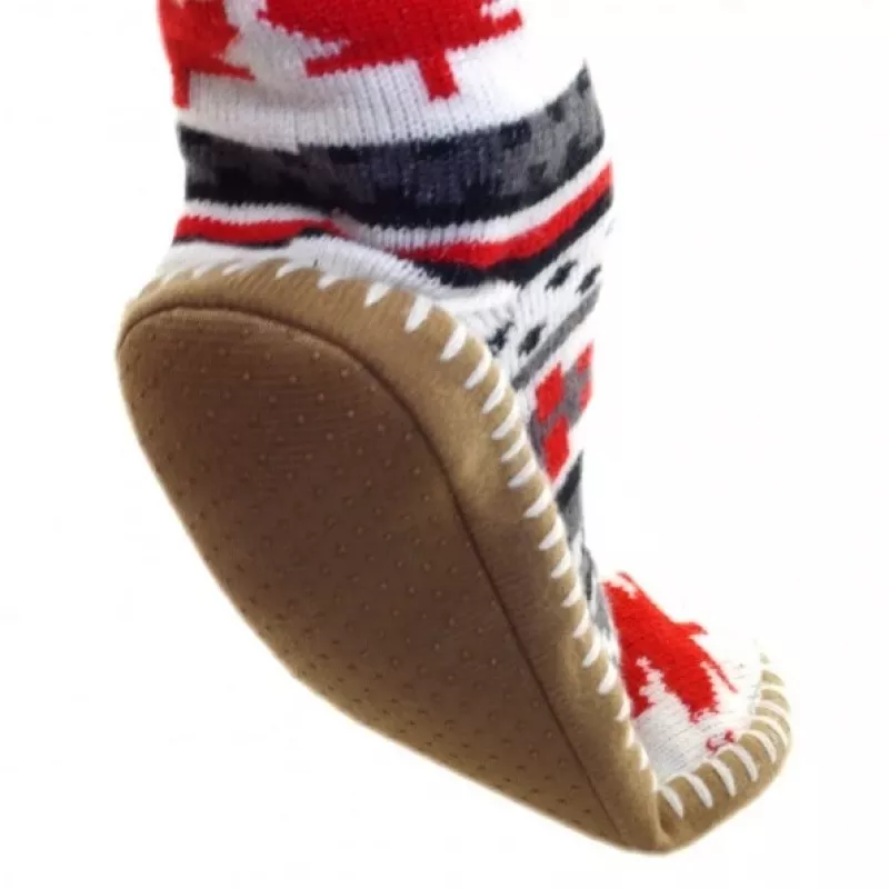 Glovii GOBM pantufas botas mulher cinzento, vermelho, branco