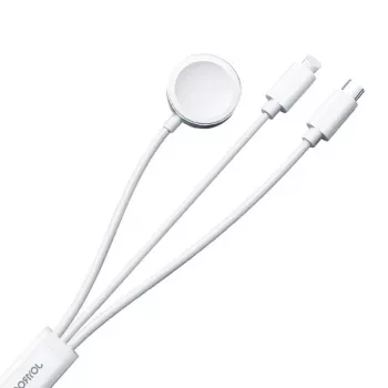 Cabo de carregamento magnético Joyroom S-IW008 Lightning USB-C 5V 1,2m branco