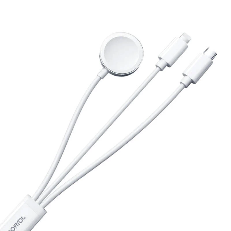 Cabo de carregamento magnético Joyroom S-IW008 Lightning USB-C 5V 1,2m branco