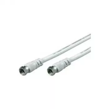 Cabo de ligação SAT Wentronic Goobay, 100% blindado, branco, 0,5 m - Ficha F ficha F (60724)