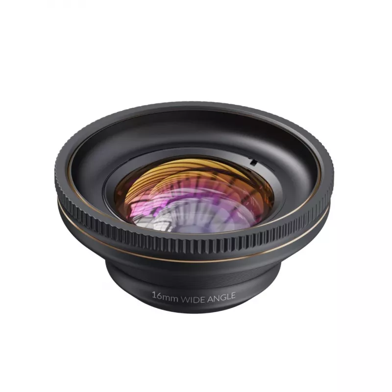 Objetiva fotográfica ShiftCam LU-WD-016-23-EF objetiva grande angular 16 mm preto dourado
