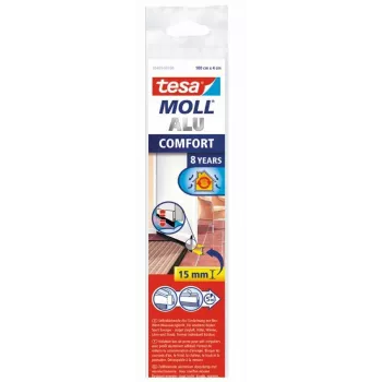 Tesa Moll Comfort fita vedante para portas, branco, alumínio, 40 mm x 1 m