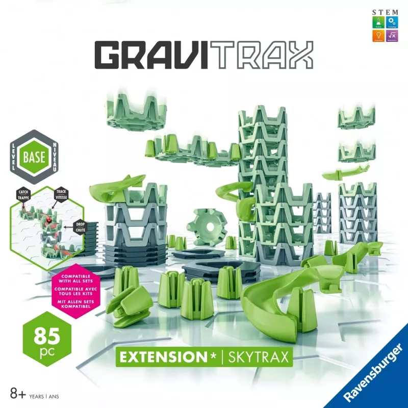 Pista de berlindes Ravensburger GraviTrax expansão Skytrax a partir dos 8 anos