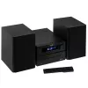 Mini sistema de alta fidelidade estéreo Adler AD 1917 — Bluetooth V5.3, CD/USB/MP3, 2×25 W RMS, sintonizador FM, equalizador de 4 bandas, AUX, preto