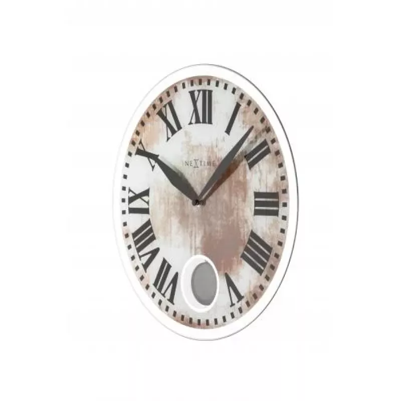 Relógio de parede NeXtime 8162 Romana, Ø43 cm, branco