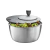 Centrífuga de salada GEFU Rotare aço inoxidável, acionamento por manivela, 3 L, caixa em aço inoxidável, redonda