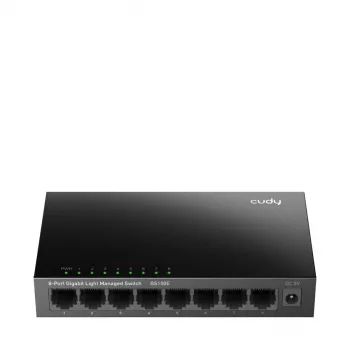 Switch gerido Cudy GS108E 8 portas Gigabit Ethernet, 8x 10/100/1000 Mbps, caixa metálica, comutação 16 Gbps, IGMP & DHCP Snooping
