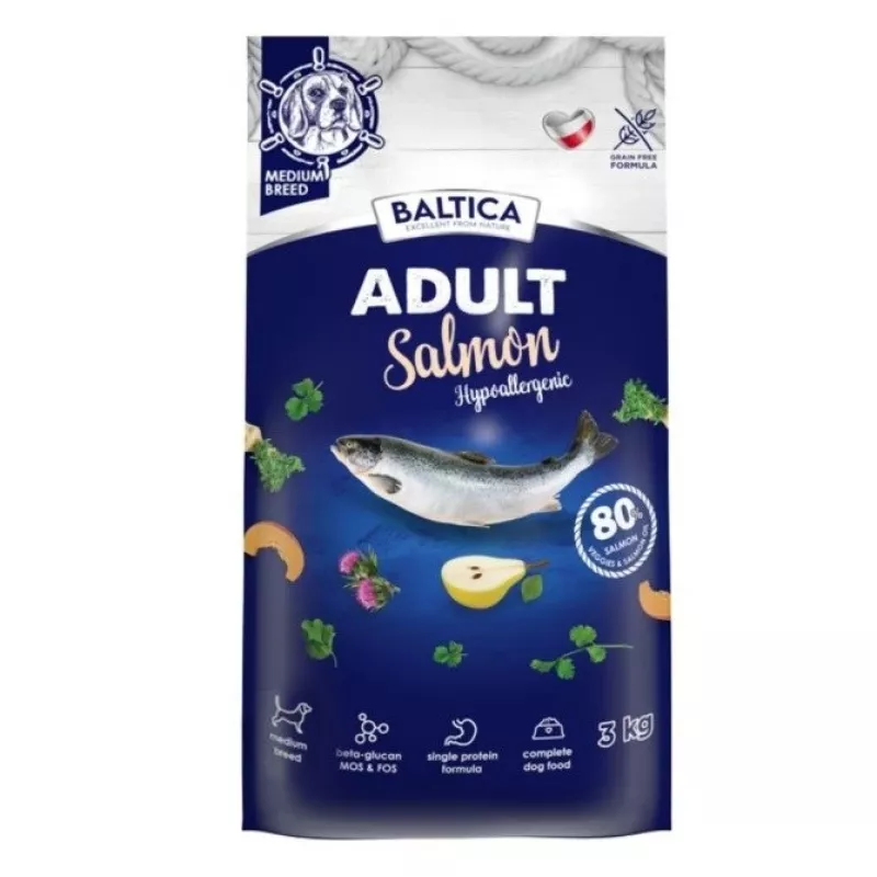 BALTICA Excellent Hypoallergenic Adult Medium breeds Salmon - alimento seco para cães - 3 kg