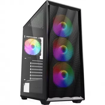 Caixa de computador Sharkoon VK4 Rainbow ATX preta