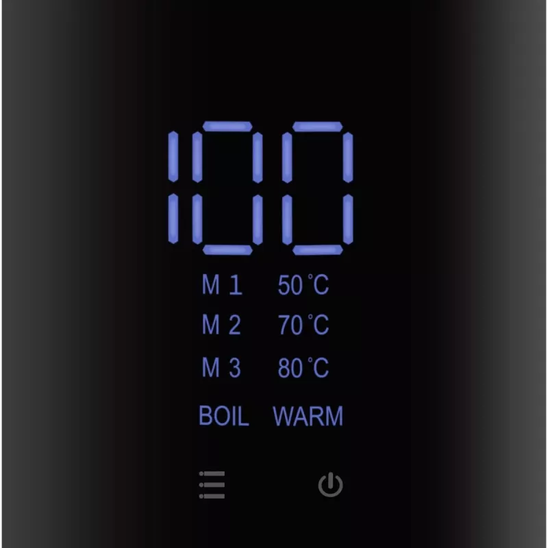 Chaleira ProfiCook PCWKS1243 — 1,7 L, 2200 W, controlo de temperatura 50–100°C, preto
