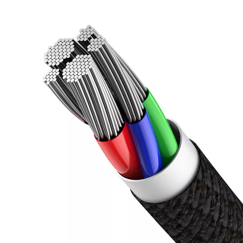 Cabo trançado de alta densidade Baseus Type-C para Lightning, PD, 20W, 1m (preto)