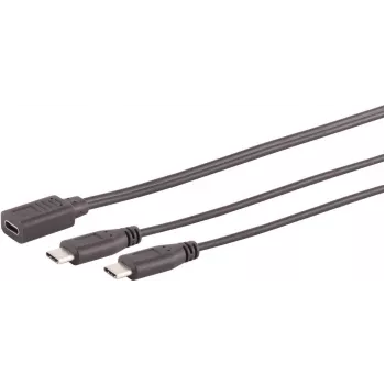 Cabo USB S/CONN 13-20020 USB 2.0 0,3 m USB-C 2 x USB-C preto