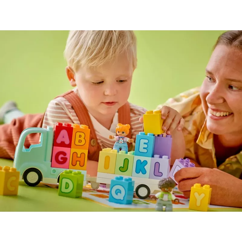 Brinquedo de construção LEGO DUPLO 10421 Camião ABC, 36 peças, 2 minifiguras, a partir de 2 anos, dimensões 110 × 140 × 70 mm