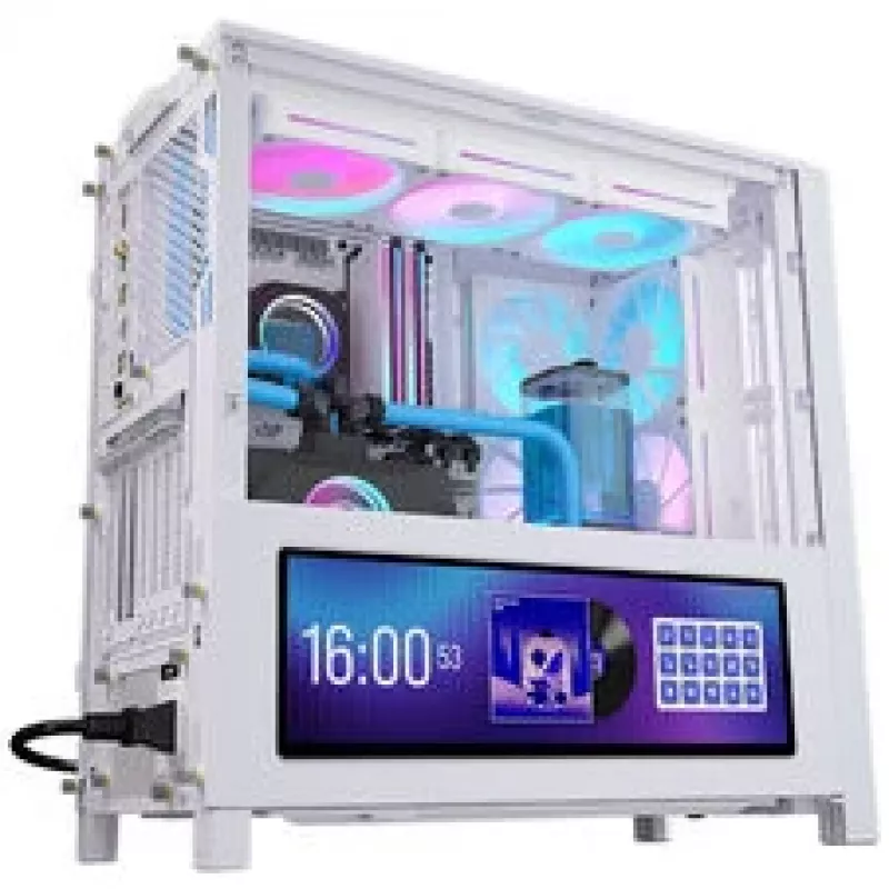 Caixa para PC Corsair FRAME 4000D LCD RS, Midi-Tower, ATX, ARGB, vidro temperado - branco