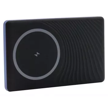 Powerbank RealPower PB-5000 MAG 5000 mAh com carregamento sem fios compatível com MagSafe, USB-C, potência de saída 20 W, Azul