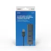 Hub USB-A SAVIO com RJ-45 Gigabit Ethernet AK-57 — 3× USB-A + RJ-45, USB 3.2 Gen 1 Micro‑B host, 5 Gbit/s, 4 portas, cinzento