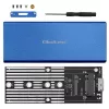 Caixa SSD QOLTEC 51832 — externa M.2 SATA, USB 3.0, até 2 TB, azul, suporta unidades de 30 mm, 4 slots