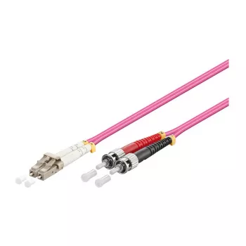 Cabo de rede de fibra ótica Duplex OM4 (Multimodo, 50/125) LC/ST, LSZH, polaridade reversível, 0,5m, Good Connections®