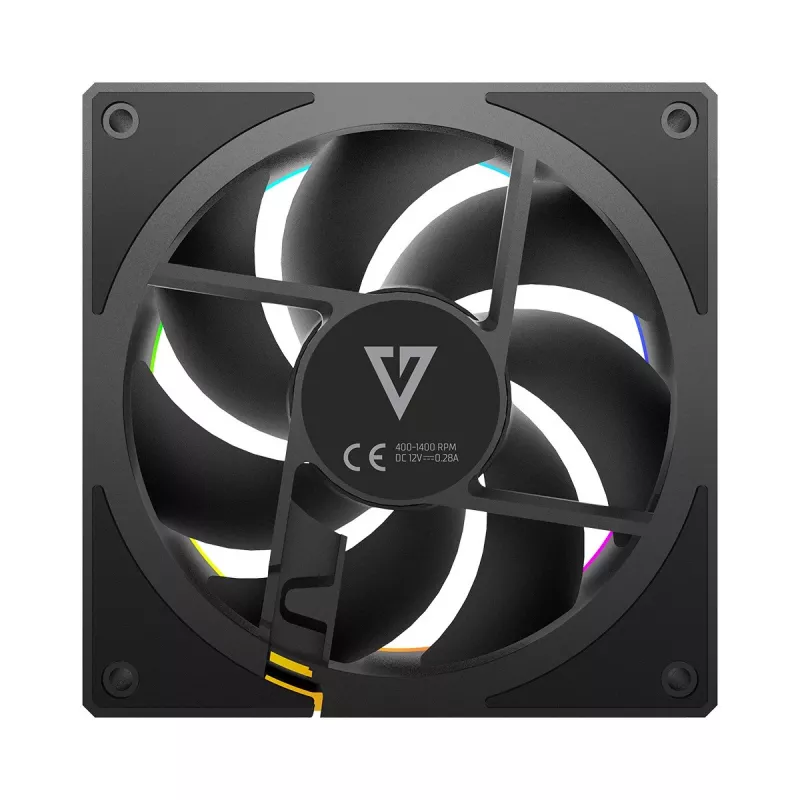 Ventoinha para caixa MODECOM VOLCANO LOOP 120 ARGB Reverse Fan preta 120 mm PWM 400–1400 RPM conector ARGB